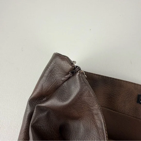 Zara Brown Faux Leather Tube Top - Picture 3 of 4